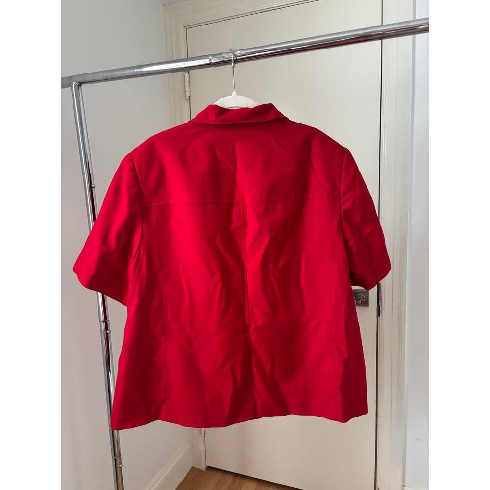 Vintage Dressbarn Red Short Sleeve Blazer Jacket Women’s Petite Career Chic - Picture 6 of 12